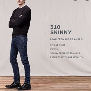 Levi 510 Skinny Fit- Dark Wash -32x34